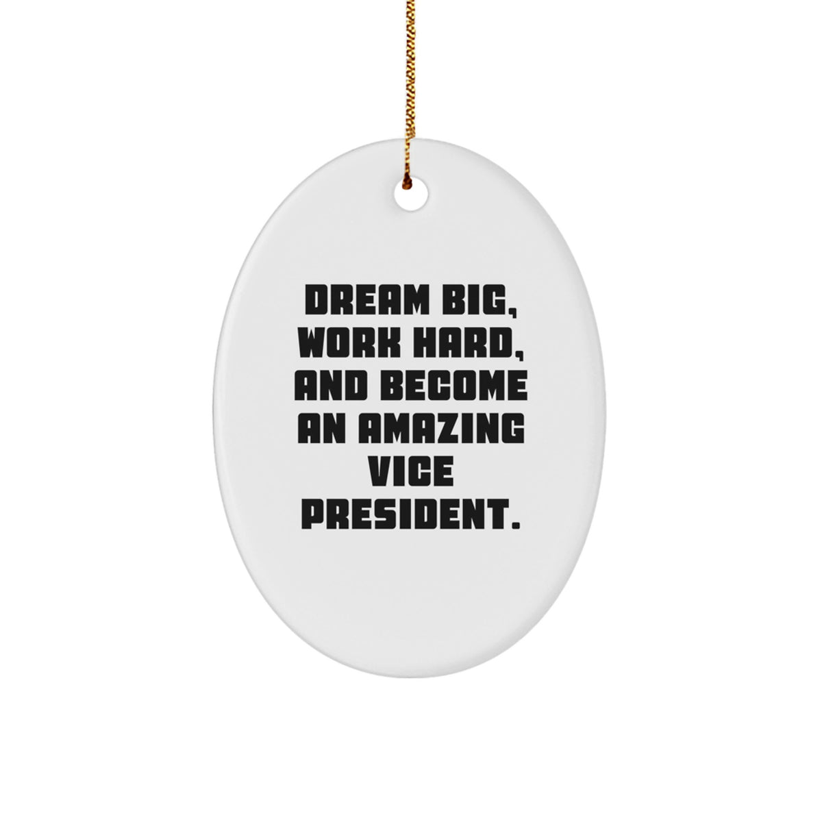 Funny Vice President Oval Ornament Gifts from Friends for a Special Christmas Unique Gift Idea, Dream Big Work Hard Oval Ornament, Inspirational Vice President Gifts - Image 1