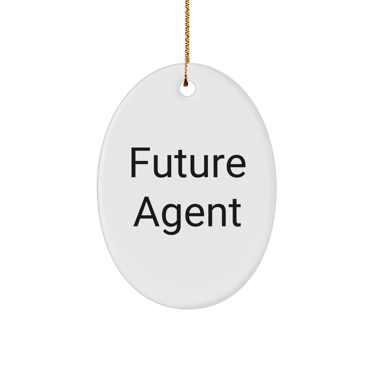 Funny Agent Gifts from Family, Oval Ornament for Future Agent, Cute Christmas Unique Gifts for Agent - Image 1