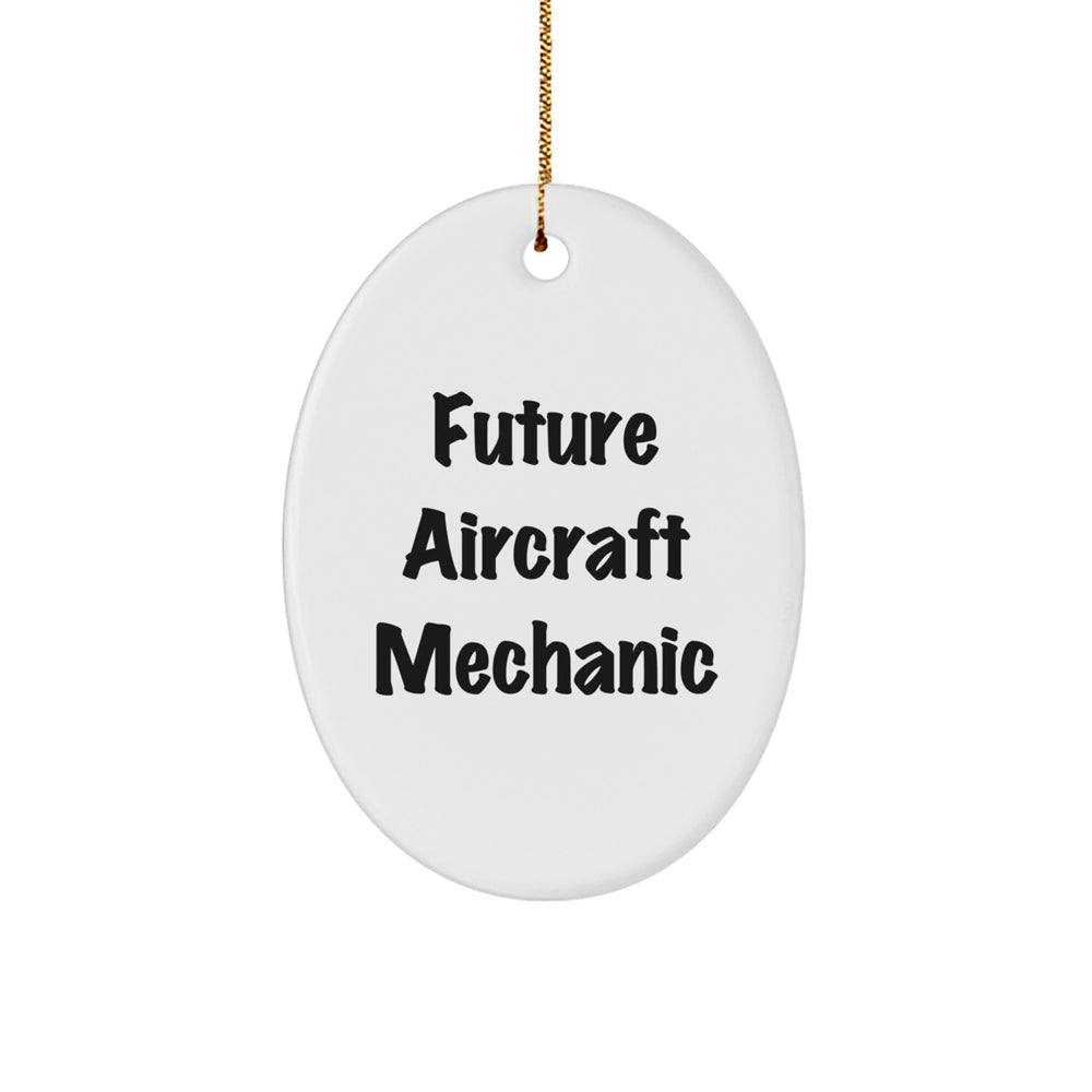 Aircraft Mechanic Oval Ornament Gifts from Friends for Christmas - 'Future Aircraft Mechanic, Keep Your Dreams in the Air!' Christmas Unique Gifts - Image 1