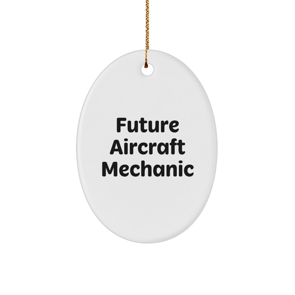 Aircraft Mechanic Oval Ornament Gifts from Family Friends, Funny Quote for Future Aircraft Mechanic, Unique Christmas Unique Gifts - Image 1
