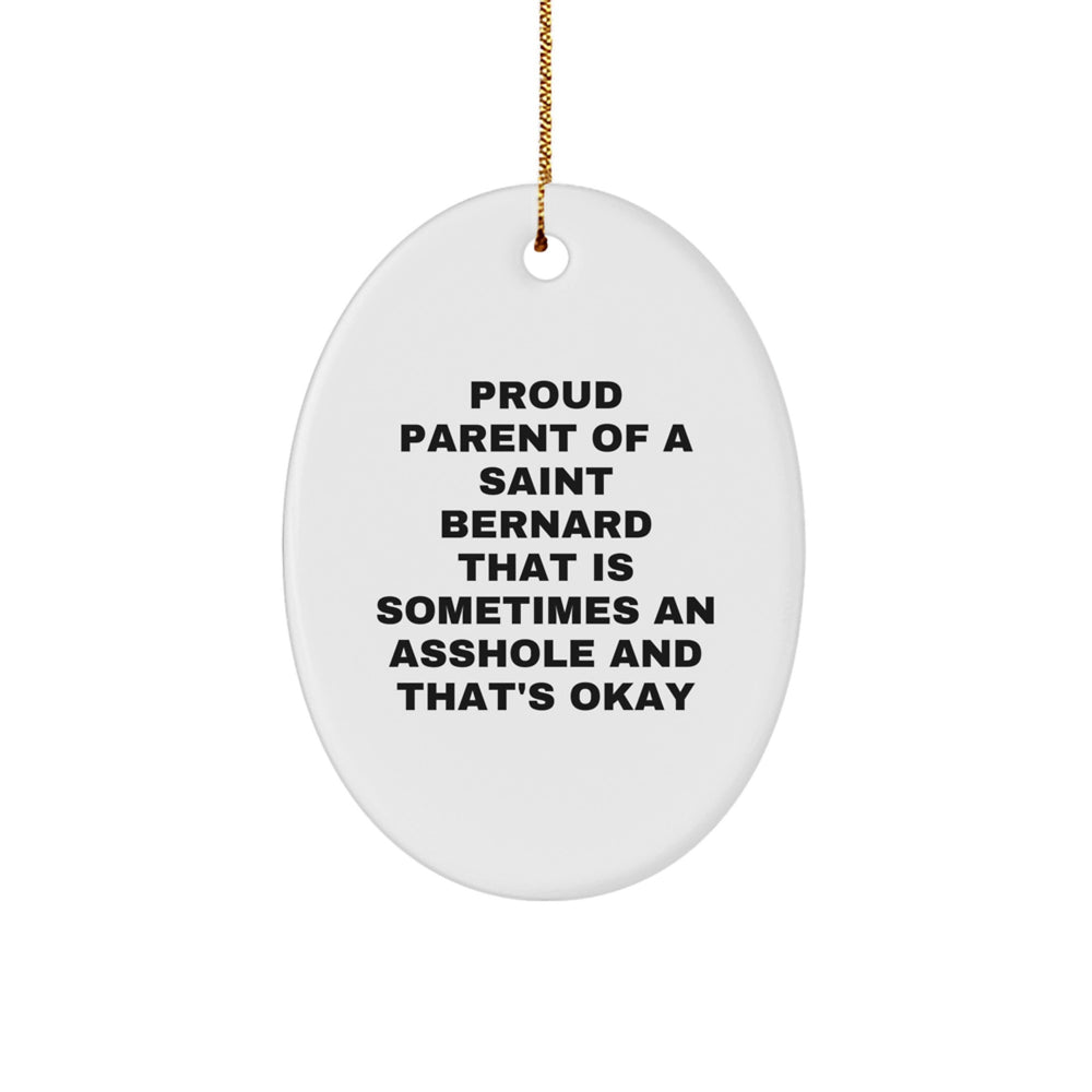 Saint Bernard Dog Oval Ornament Gifts from Friends and Family for Christmas - Image 1