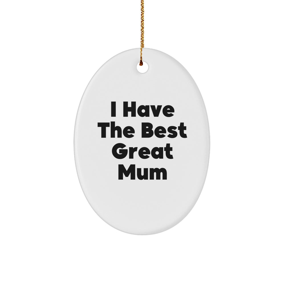 Funny Mum Christmas Oval Ornament Gifts from Loved Ones, I Have The Best Great Mum Quote - Image 1
