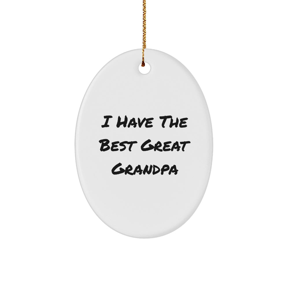 Funny Grandpa Gifts for Men, Oval Ornament, I Have The Best Great Grandpa, Christmas Unique - Image 1
