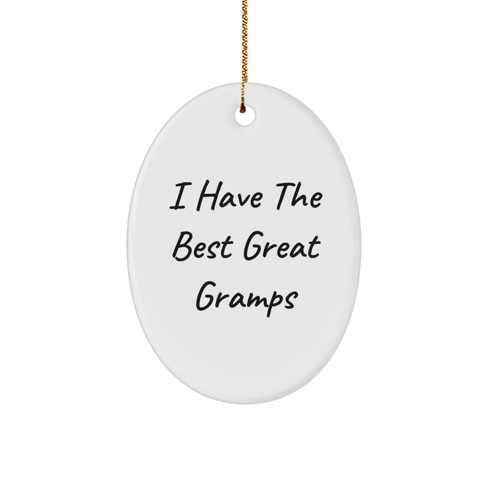 Funny Gramps Oval Ornament Gifts from Family, I Have The Best Great Gramps, Perfect for Christmas - Image 1