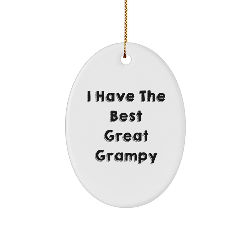 Funny Grampy Oval Ornament Gifts from Men to Grampy, I Have The Best Great Grampy Christmas Unique Gifts - Image 1