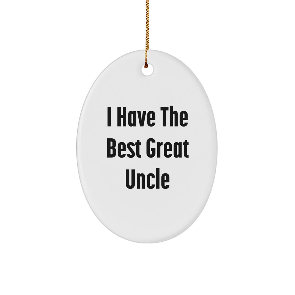 Funny Uncle Gifts - 'I Have The Best Great Uncle' Oval Ornament for Christmas - Image 1