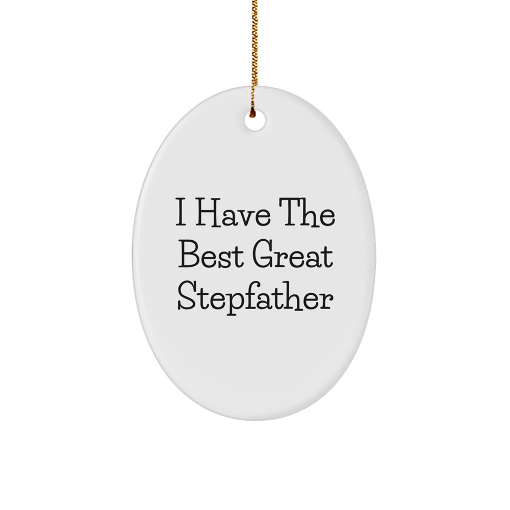 Funny Stepfather Gifts from Men - I Have The Best Great Stepfather Oval Ornament for Christmas - Image 1