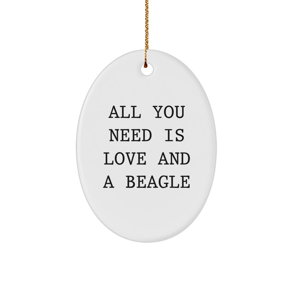 Funny Beagle Dog Oval Ornament Gifts from Family for Christmas Unique Decorations - Image 1