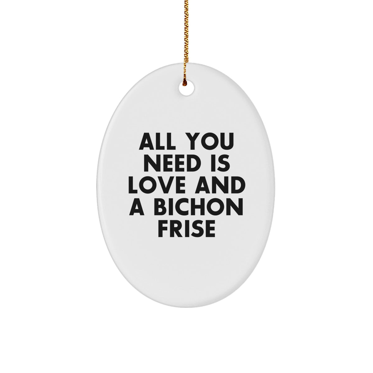 Funny Bichon Frise Dog Oval Ornament Gifts from Friends to Family for Christmas Unique Decorations - Image 1