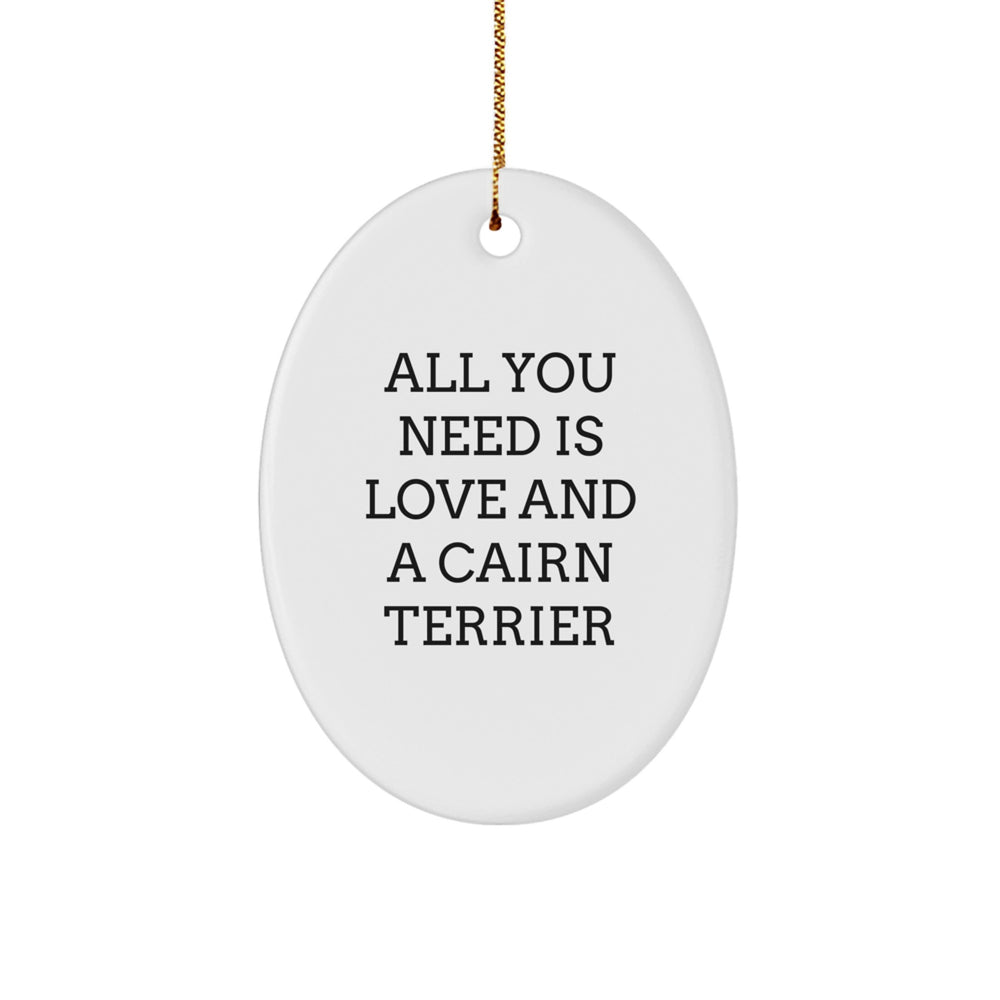 Cute Cairn Terrier Dog Oval Ornament Gifts from Friends and Family for Christmas Unique Decorations - Image 1