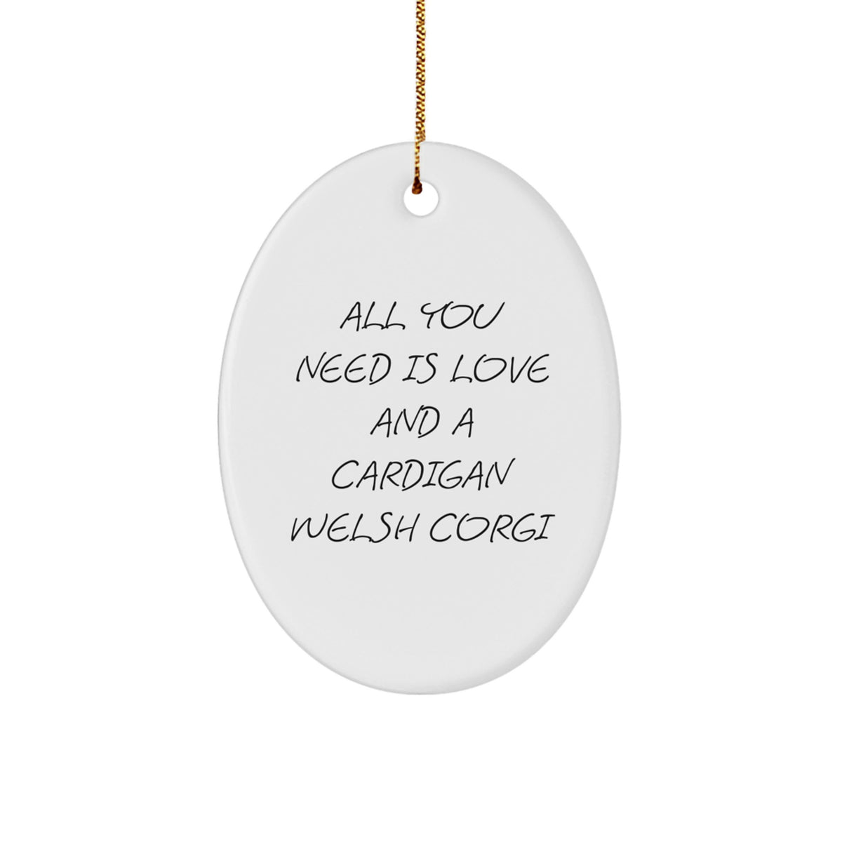 Funny Cardigan Welsh Corgi Dog Oval Ornaments Gifts from Men to Family for Christmas Unique - Image 1