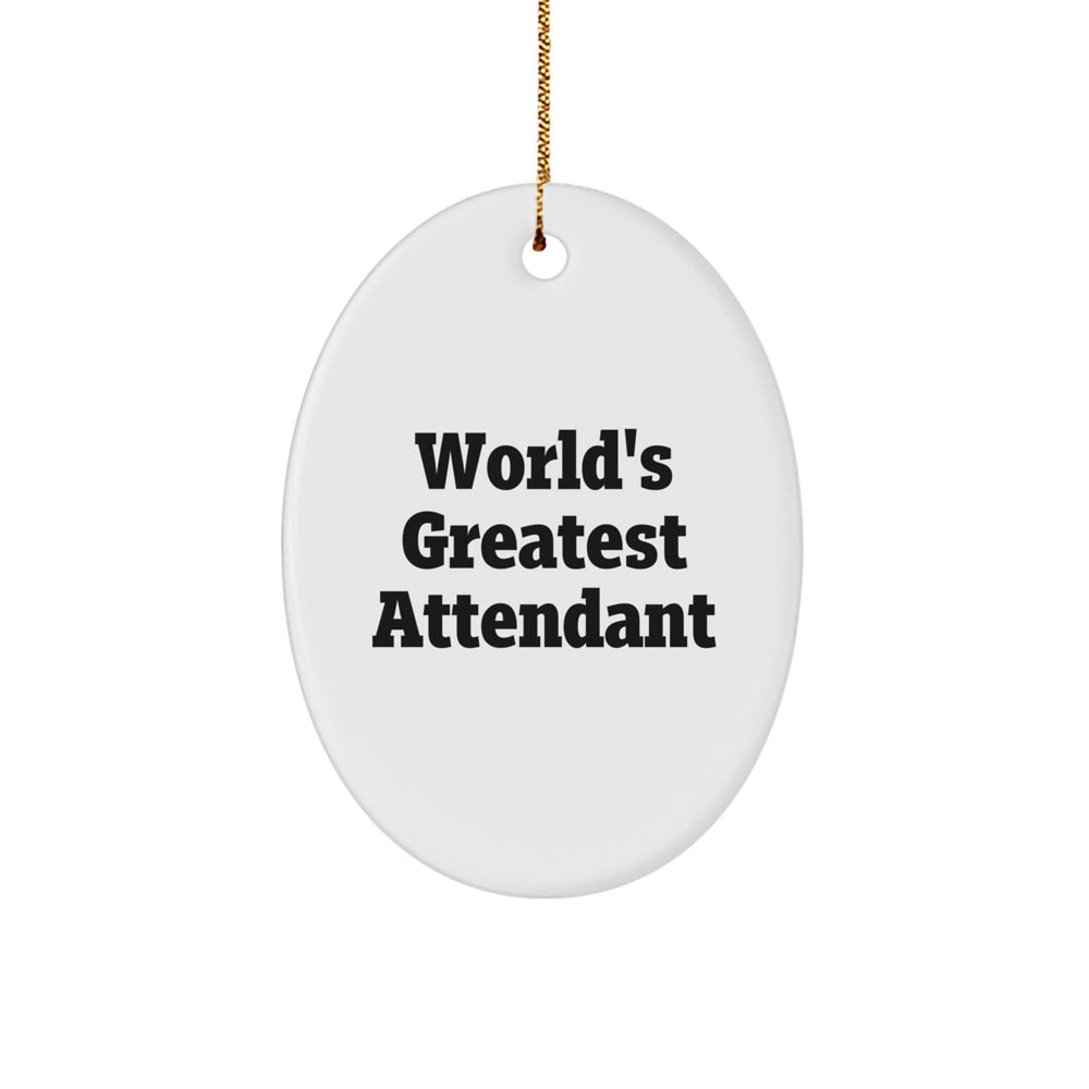 World's Greatest Attendant Oval Ornament Gifts from Family to Friends - Unique Christmas Decorations - Image 1