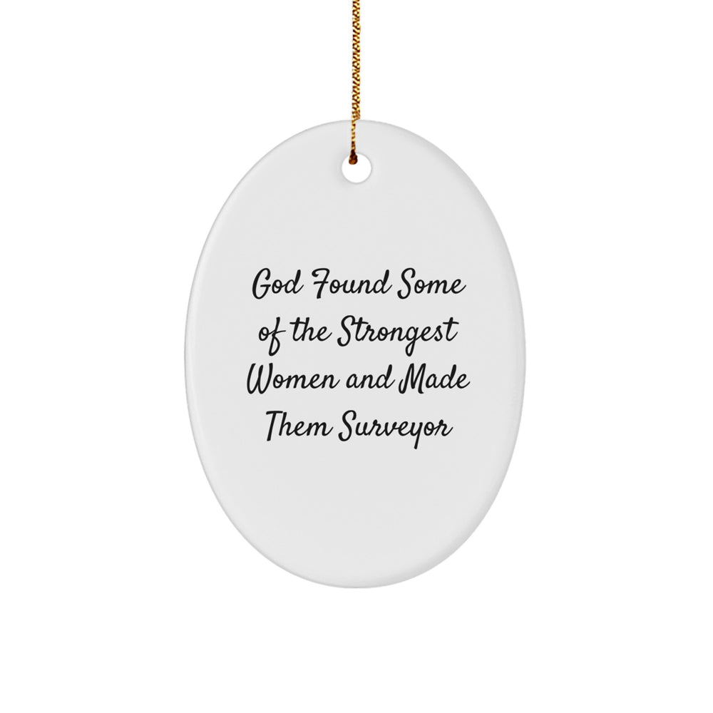 Gifts from Friends - Surveyor Oval Ornament, Funny Quote, Christmas Unique Gifts for Surveyor Women, Men, Family - Image 1
