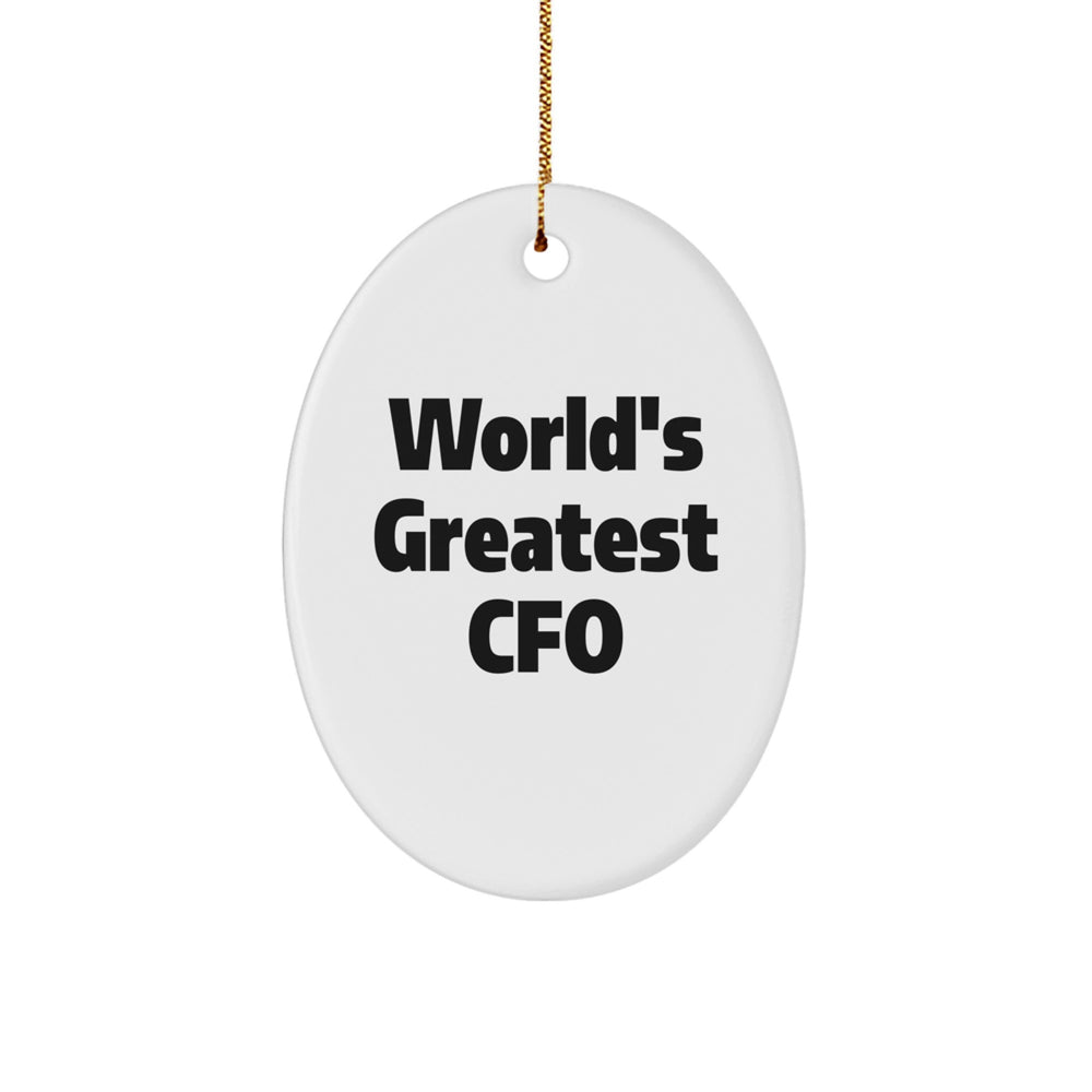 Funny CFO Gifts from World's Greatest CFO, Oval Ornament for Men, Women, Friends, Coworkers, Family, Christmas Unique Gifts - Image 1