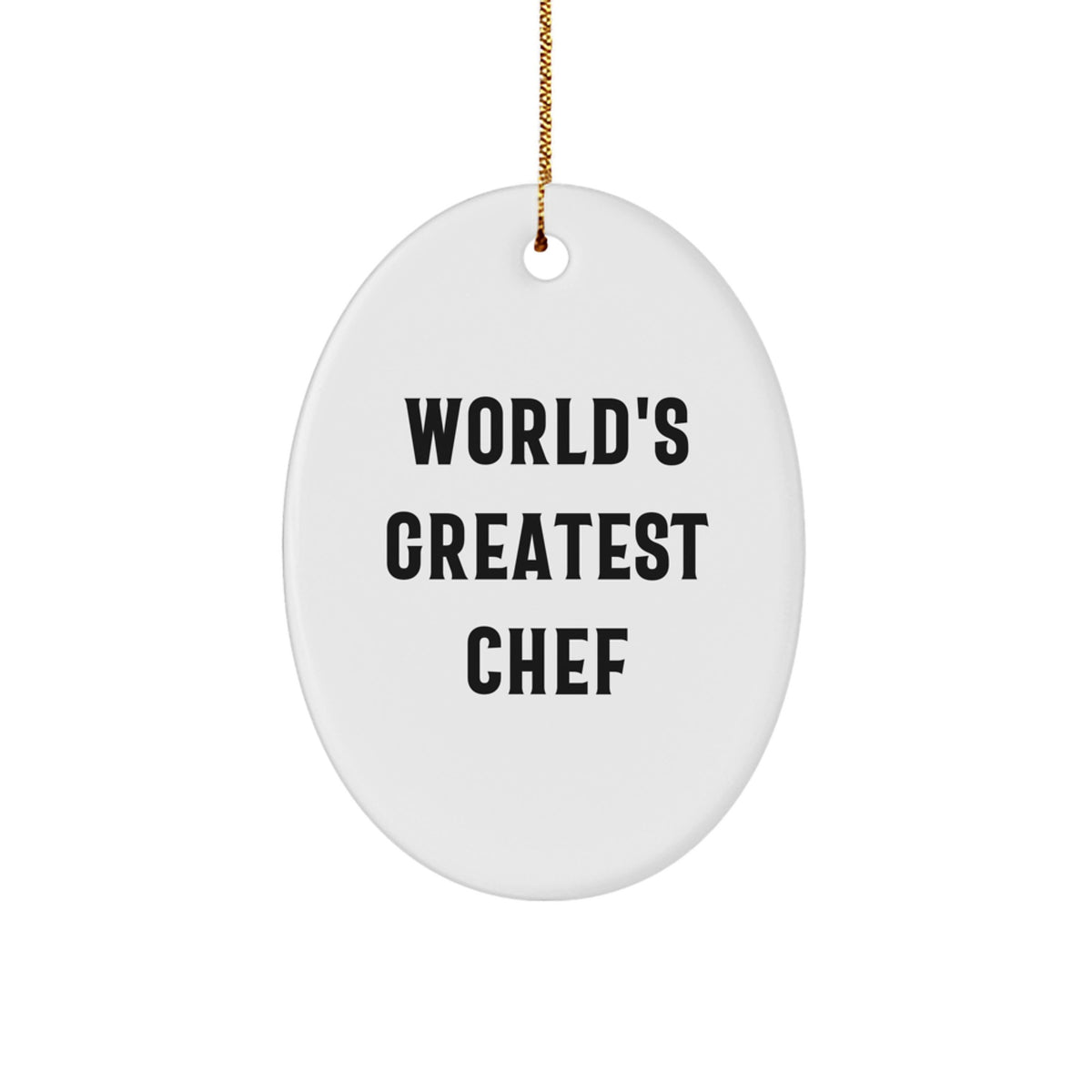Funny Chef Gifts from Friends, 'World's Greatest Chef' Oval Ornament for Men, Women, Family, Coworkers, Christmas Unique Experiences - Image 1