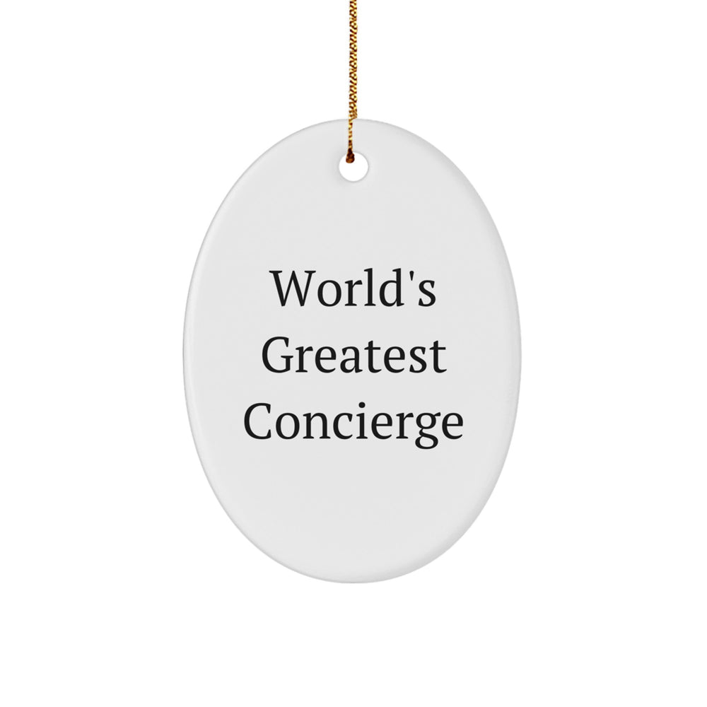 World's Greatest Concierge Gifts from Men to Friends - Oval Ornament for Concierge Christmas - Image 1