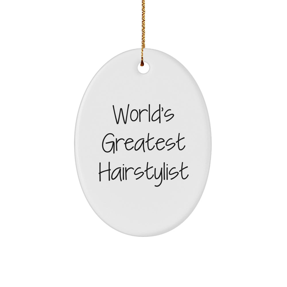 Funny Hairstylist Oval Ornament Gifts from Men to Women Christmas Unique Presents - Image 1