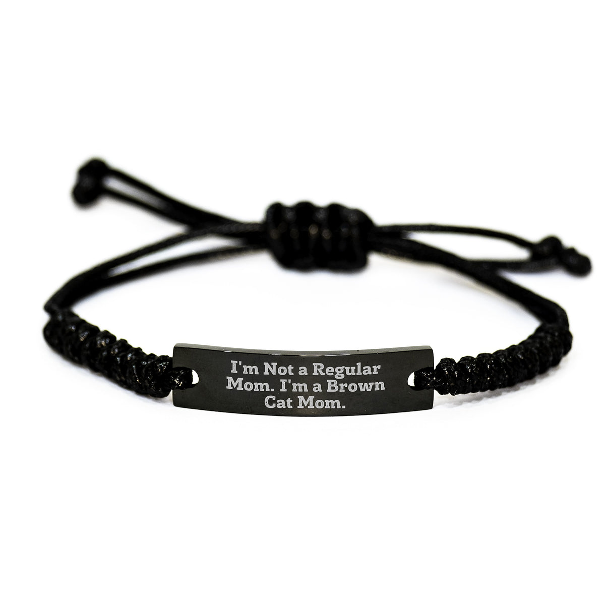 Funny Brown Cat Mom Gifts from Friends to Family - Adjustable Rope Braclet for Brown Cat Enthusiasts Birthday - Image 1