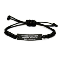 Load image into Gallery viewer, Funny Operations Manager Gifts from Coworkers - Retired Ops Manager Figure It Out Yourself Rope Bracelet for Graduation - Image 1

