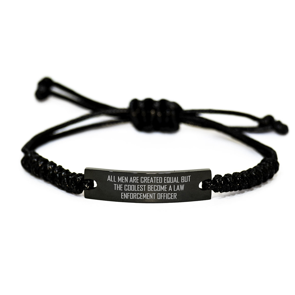 Funny Law Enforcement Officer Gifts, Inspirational Quote Rope Bracelet, Adjustable Black Stainless Steel, Perfect Birthday Present from Friends, Coworkers, or Family for Law Enforcement Officer Men - Image 1