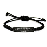 Load image into Gallery viewer, Funny Cousin Gifts from Men, Rope Bracelet with Quote - My Dear Cousin Always Remember How Much I Love You, Christmas Unique Gifts for Cousin - Image 1
