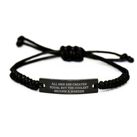 Load image into Gallery viewer, Funny Warden Quotes Rope Bracelet Gift, Adjustable Black Stainless Steel and Interlaced Rope, Warden Gifts for Men, Unique Christmas Memorable Presents - Image 1
