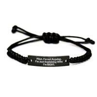 Load image into Gallery viewer, Funny Pilot Gifts for Men, Unique Christmas Unique Rope Bracelet with Inspirational Quote, Gifts from Friends for Pilot - Image 1
