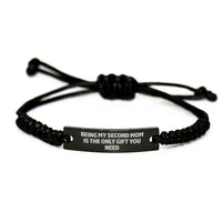 Load image into Gallery viewer, Second Mom Rope Bracelet Gifts for Men Women from Family - Funny Quote Rope Jewelry - Image 1