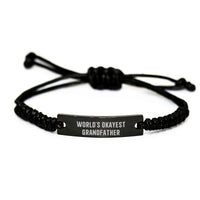 Load image into Gallery viewer, Funny Grandfather Rope Bracelet Gifts for Men from Family - World's Okayest Grandfather Graduation Unique Gift - Image 1