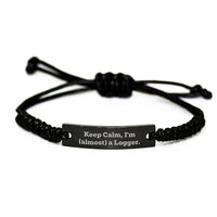 Load image into Gallery viewer, Logger Keepsake Rope Bracelet for Him Birthday Gift – Keep Calm - Image 1