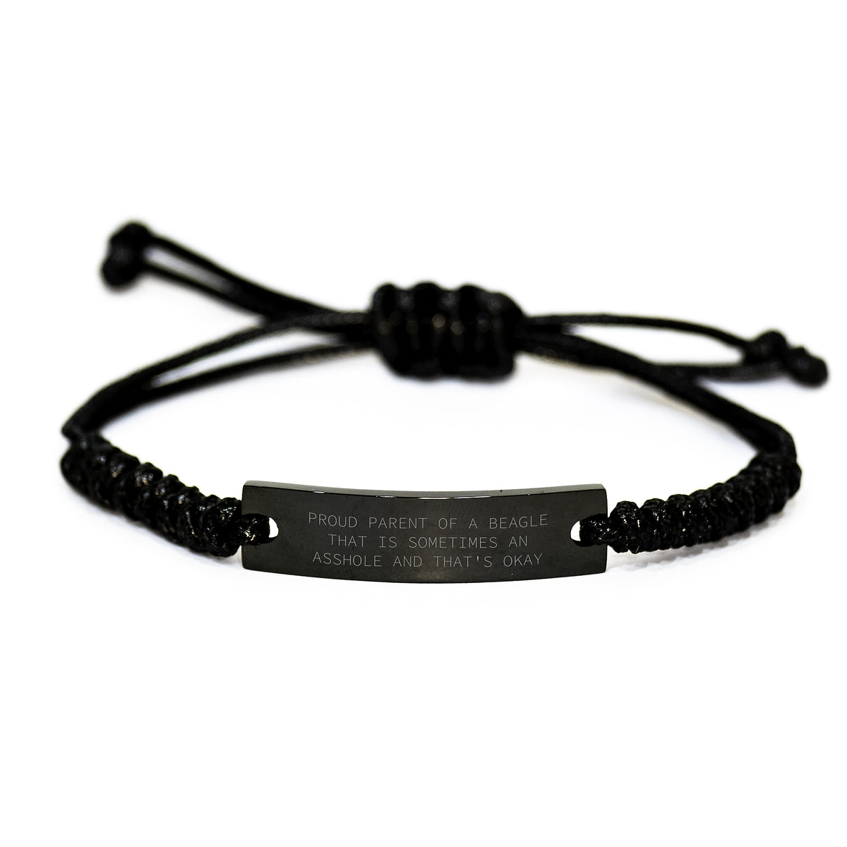 Funny Beagle Dog Gifts from Friends for Men and Women, Rope Bracelet for Graduation, Proud Parent Quotes - Image 1