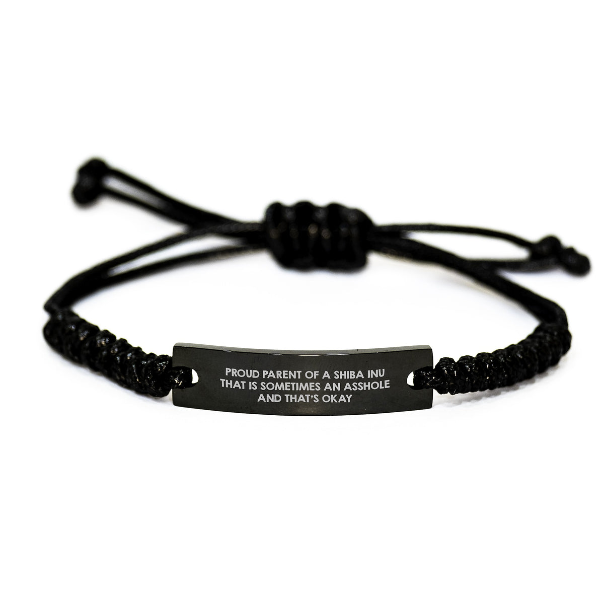 Shiba Inu Dog Gifts, Proud Parent Quote Rope Bracelet, Birthday Unique Gifts from Friends to Family - Image 1