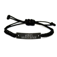 Load image into Gallery viewer, Funny Author Gifts for Christmas Unique Rope Bracelets from Friends, Funny Rope Author Quote - &#39;The World&#39;s Greatest Author&#39; Rope Bracelet for Men Women Coworkers Family - Image 1
