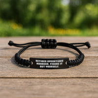 Load image into Gallery viewer, Funny Operations Manager Gifts from Coworkers - Retired Ops Manager Figure It Out Yourself Rope Bracelet for Graduation - Image 2
