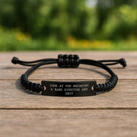 Load image into Gallery viewer, Funny Band Director Rope Bracelet Gifts for Him from Friends, Christmas Unique Rope Bracelets for Men, Look At You Becoming A Band Director And Shit, Adjustable Black Rope - Image 2
