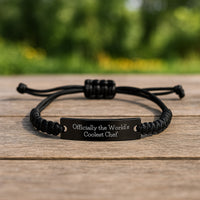 Load image into Gallery viewer, Funny Chef Gifts for Mom, Mother's Day Unique Gifts from Friends, Officially The World's Coolest Chef Rope Bracelet for Chef Men, Women, Family - Image 2