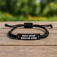 Load image into Gallery viewer, Funny Quilter Gifts for Men, Women, Friends, Coworkers, Family - Best Effin' Quilter Ever Rope Bracelet Birthday Unique Gifts - Image 2