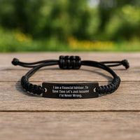 Load image into Gallery viewer, Financial Advisor Rope Bracelet Funny Quote Gifts from Women to Financial Advisor Friends on Mother's Day - Image 2