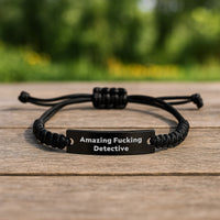 Load image into Gallery viewer, Detective Rope Bracelet Keepsake for Him Amazing Detective Birthday Gift - Image 2