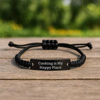 Load image into Gallery viewer, Cooking Enthusiasts Gifted Rope Bracelts for Graduates with Inspirational Quote, &#39;Cooking Is My Happy Place&#39; - Image 2
