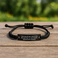 Load image into Gallery viewer, Administrative Assistant Rope Bracelet Funny Quote Gifts for Her Friends Coworkers Family Christmas Unique - Image 2