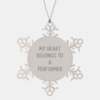 Load image into Gallery viewer, Funny Performer Gifts - My Heart Belongs To A Snowflake Ornament, Gifts from Friends, Christmas Unique Presents - Image 1
