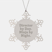Load image into Gallery viewer, Funny Director Gifts from Friends, Christmas Unique Gifts for Men, Snowflake Ornament with 'Director By Day. Ninja By Night.' Quote - Image 1