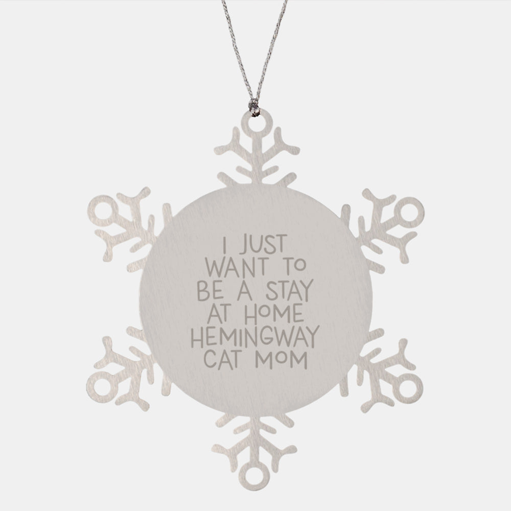 Hemingway Cat Mom Snowflake Ornament Gifts from Family, Friends, or Coworkers for Christmas Unique Gifts - Image 1