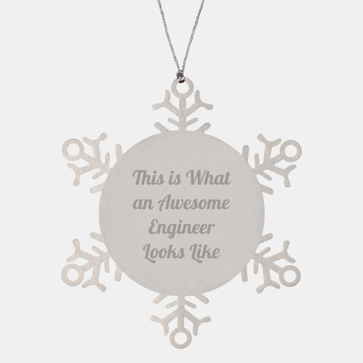 Funny Engineer Gifts from Friends for Christmas - This Is What An Awesome Engineer Looks Like Snowflake Ornament - Image 1