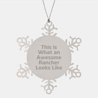 Load image into Gallery viewer, Rancher Snowflake Ornament Gifts from Men to Awesome Ranchers This Christmas - Inspirational Quote - Image 1

