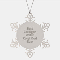 Load image into Gallery viewer, Cardigan Welsh Corgi Dog Lover Gifts from Men for Christmas Unique Snowflake Ornaments Funny Quote Best Dad Ever - Image 1
