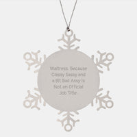 Load image into Gallery viewer, Waitress Snowflake Ornament, Funny Quote Gifts for Waitress, Christmas Unique Gifts from Friends to Coworkers, Stainless Steel, Shatterproof - Image 1
