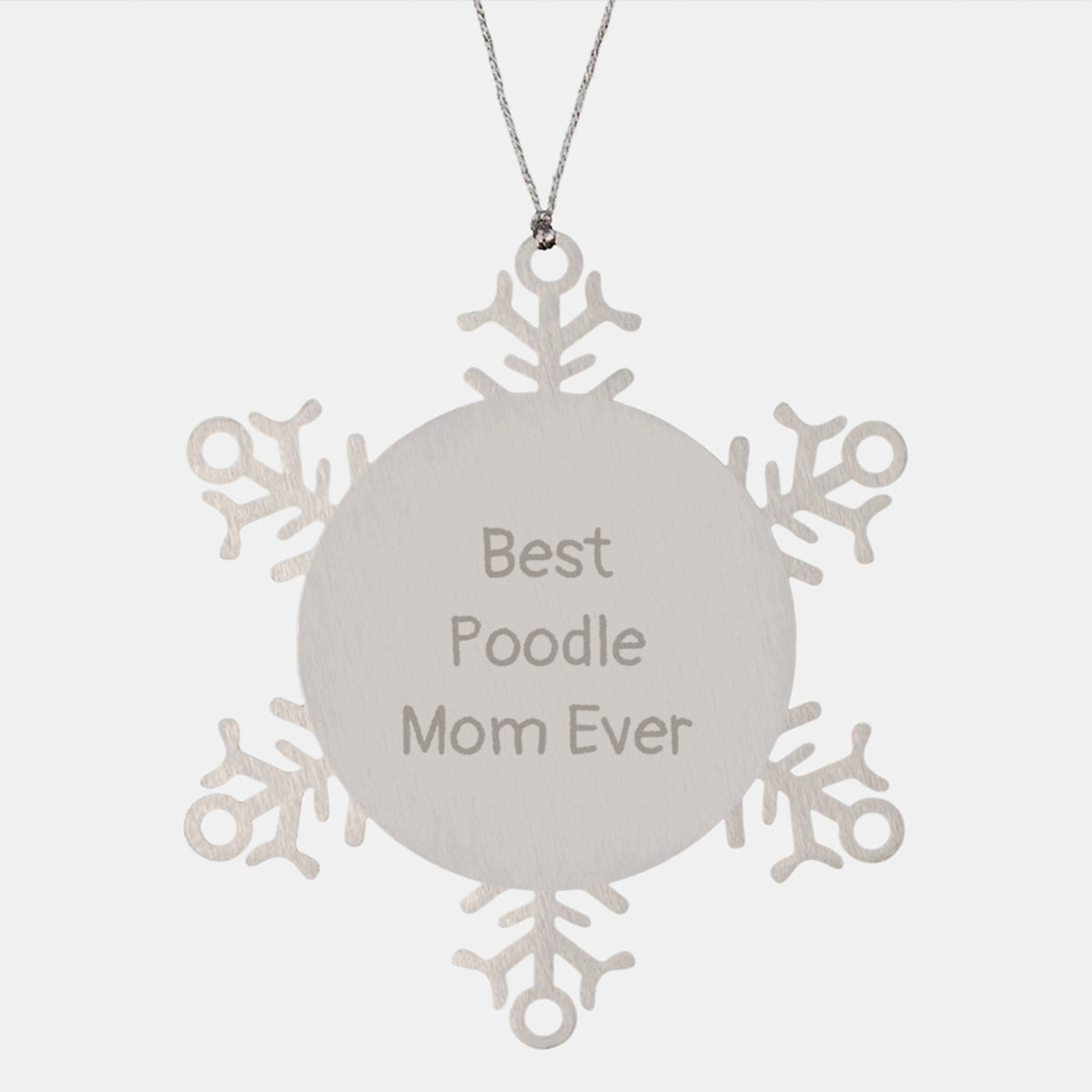 Funny Poodle Dog Gifts from Best Poodle Mom Ever - Unique Snowflake Ornament for Christmas - Image 1