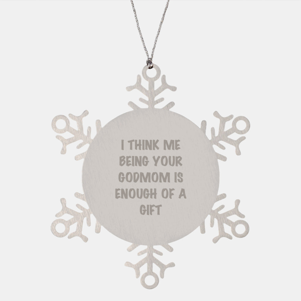 Funny Godmom Gifts for Christmas - Snowflake Ornament from Godmom to Godmom or Men - Image 1